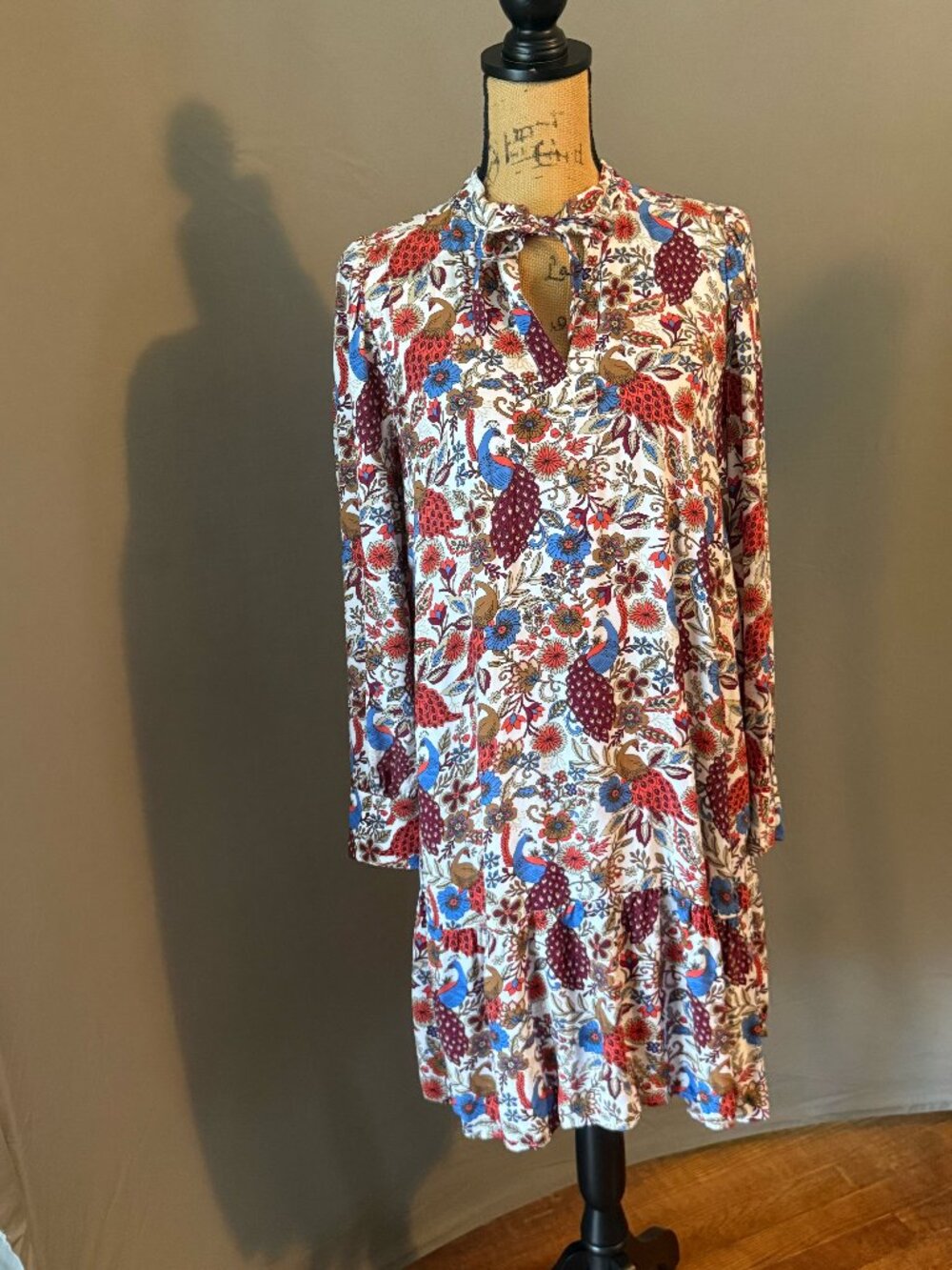 Loft peacock print dress